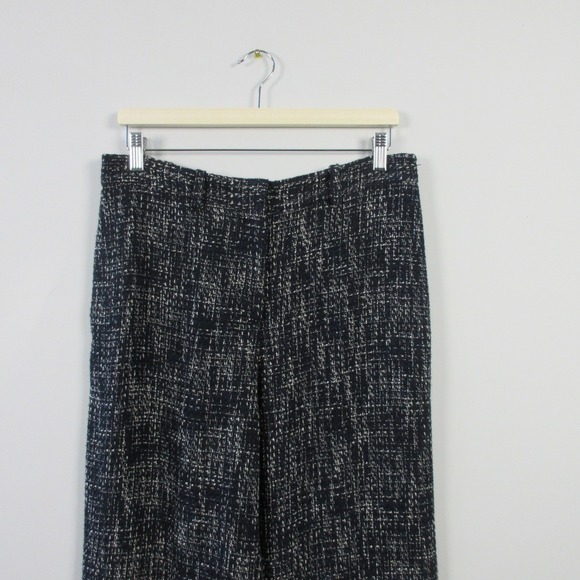 Maje Tweed Wide Leg Dress Pants Trousers Women 38 L Blue Cotton Boho Office 510 - Picture 6 of 11